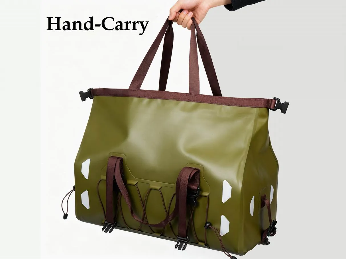 Dry bag prototype prepared before a crowdfunding campaign launch