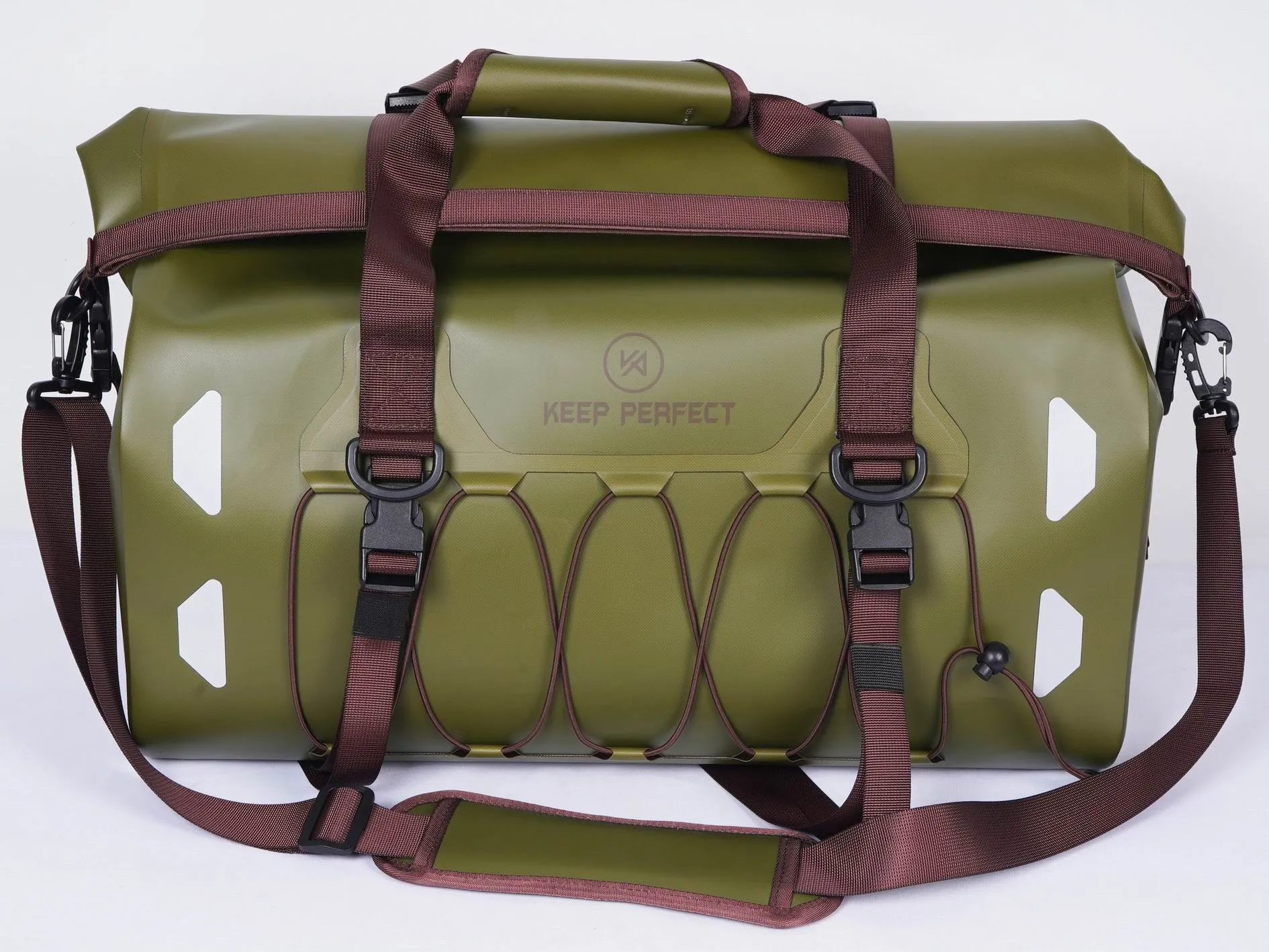 Waterproof dry bag range showing the MOQ run per SKU and colourway