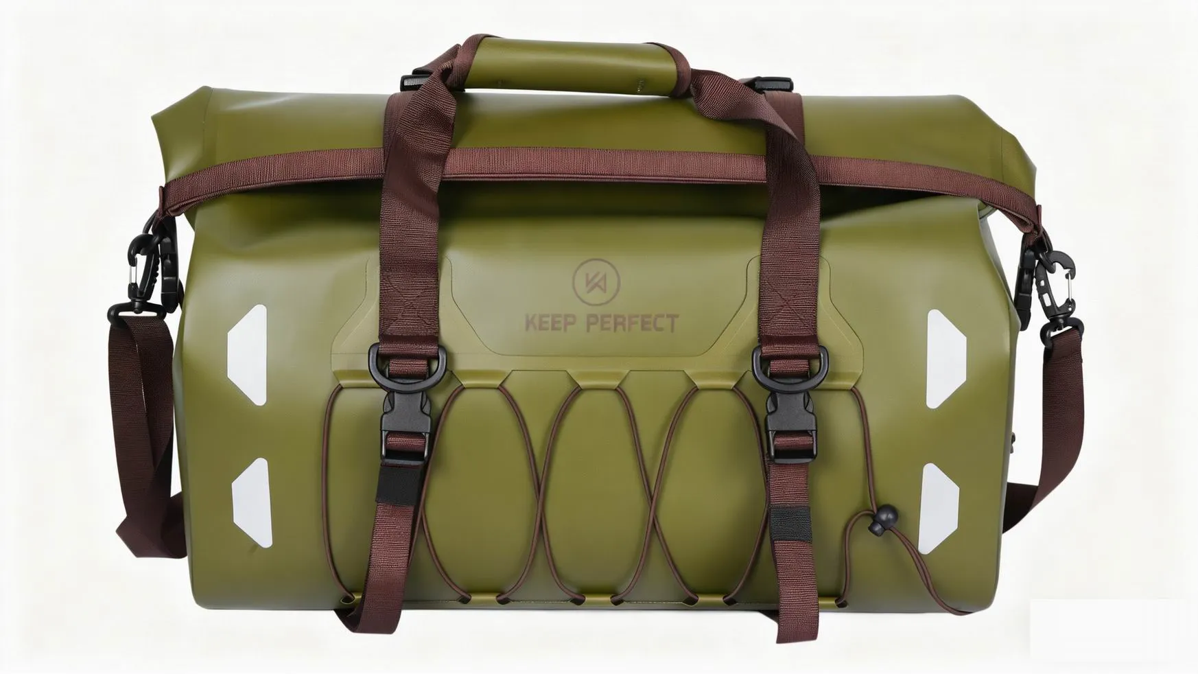 Outdoor waterproof bag with roll-top closure for sealed gear storage