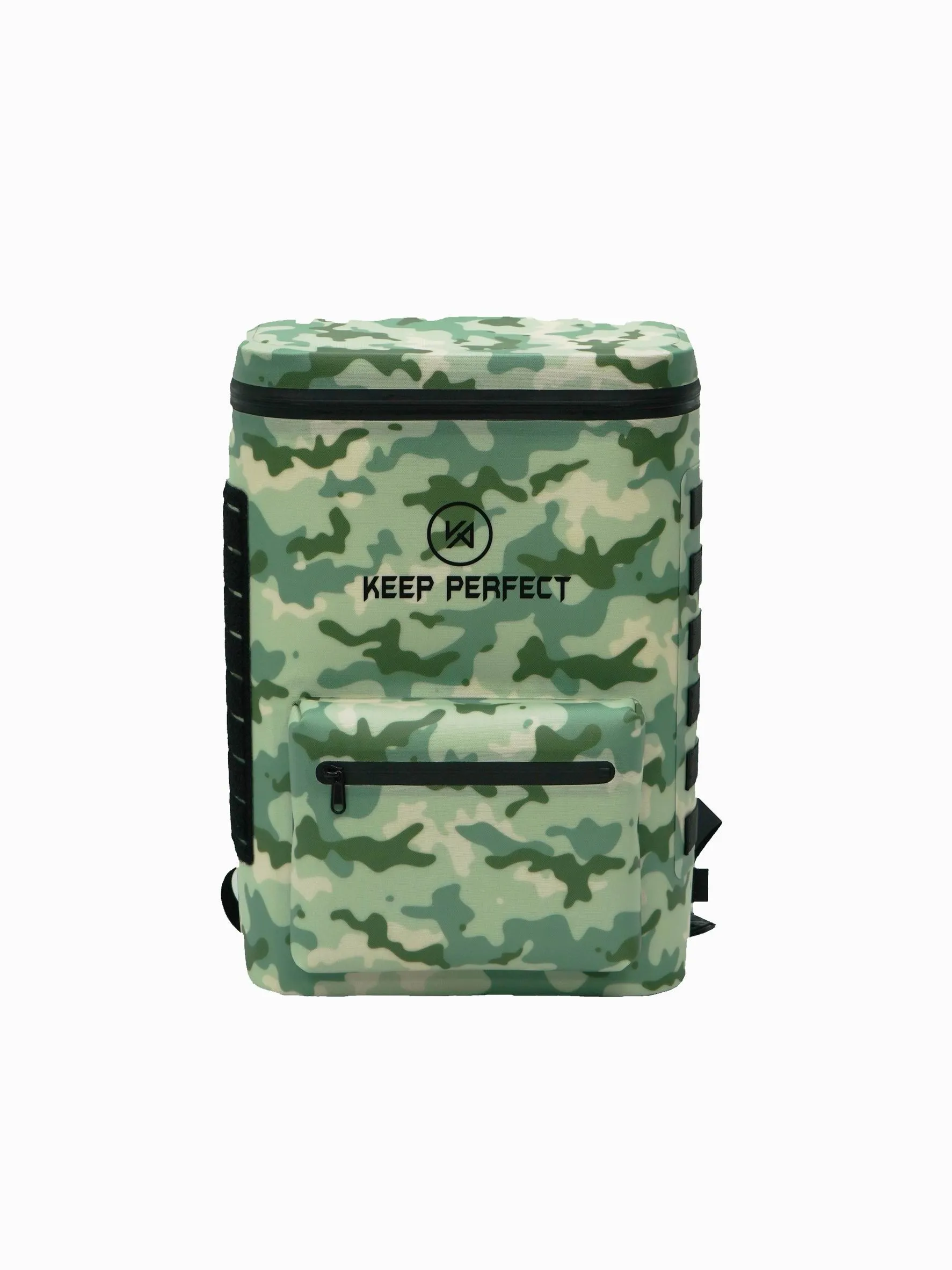 Custom printed waterproof cooler backpack with chest logo screen print