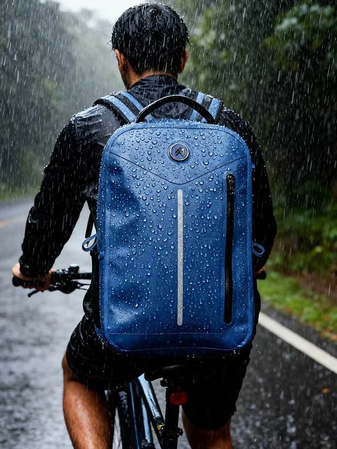 Custom waterproof hiking backpack built to brand specification with welded seams