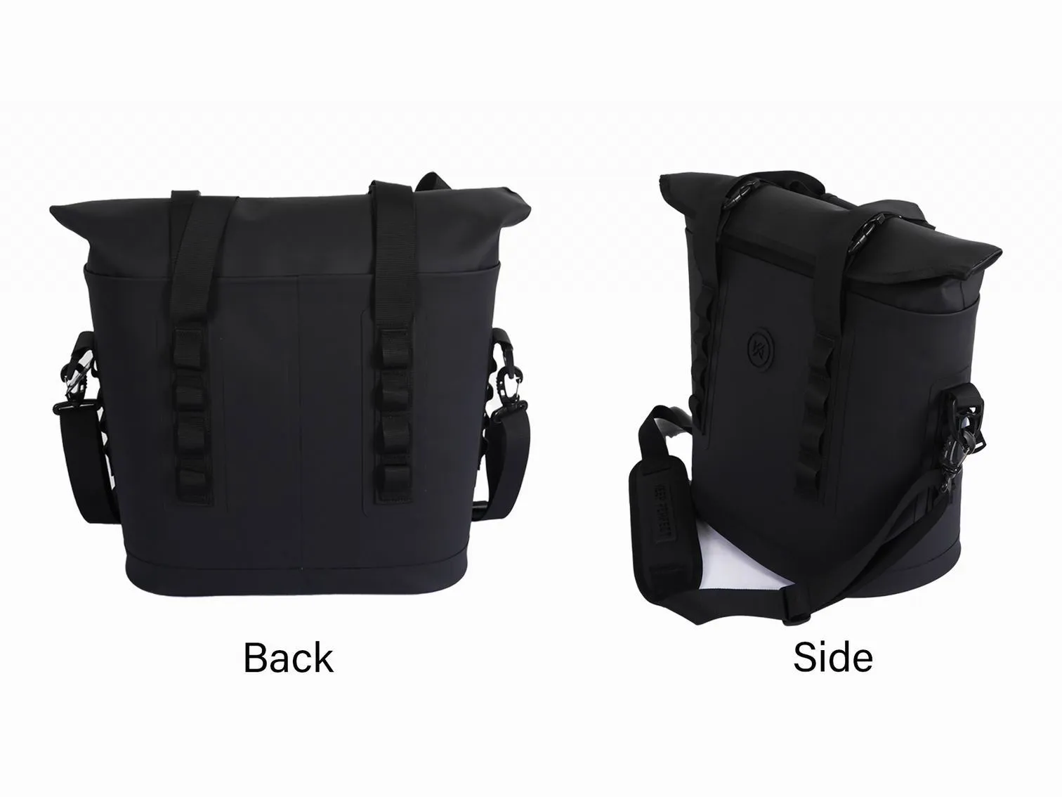 Soft tote hung from a van wall fixing point